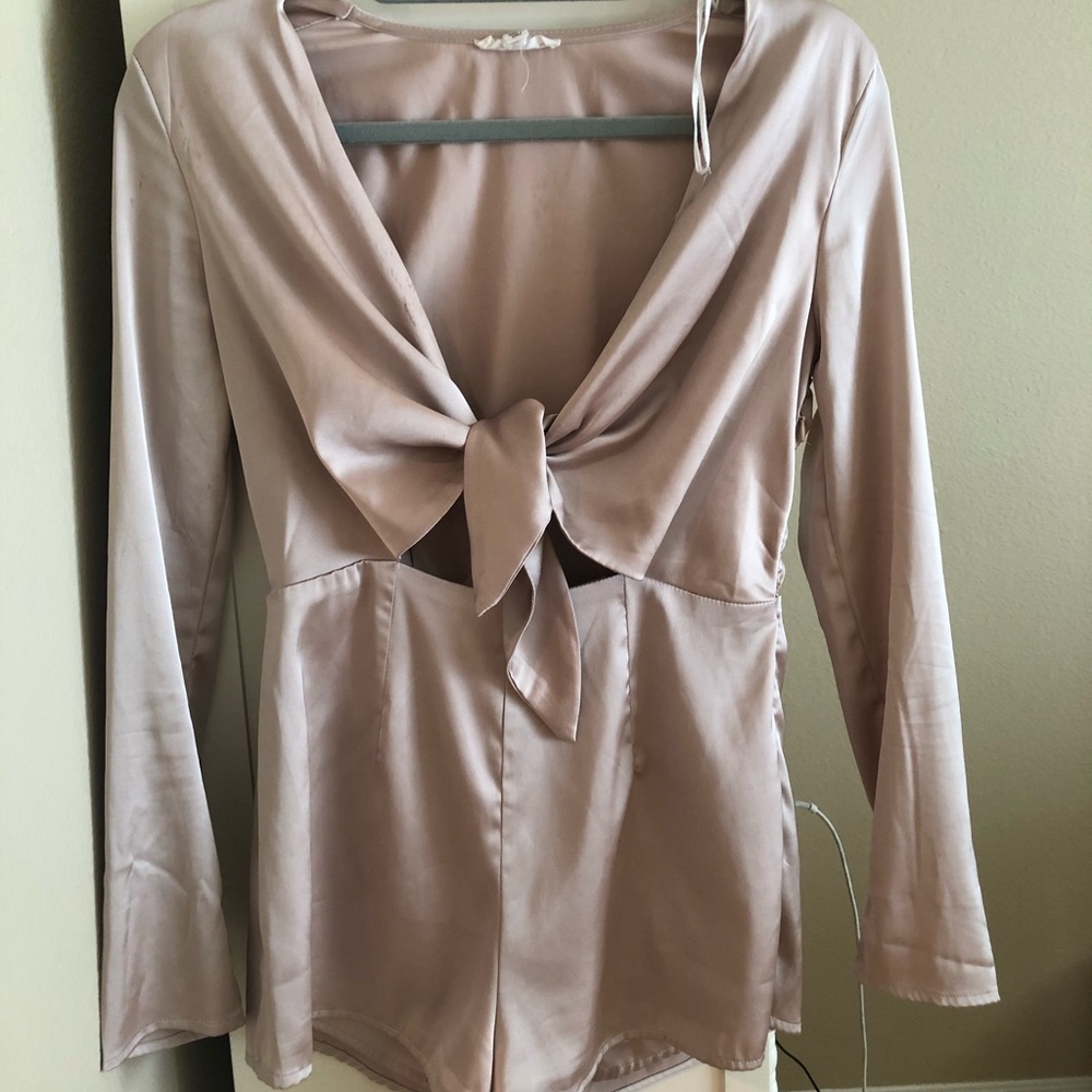 Light rose Silk romper